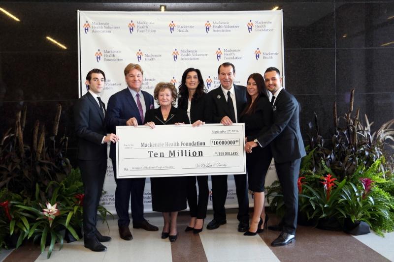 Vic De Zen Family pledges $10M donation to future Mackenzie Vaughan Hospital