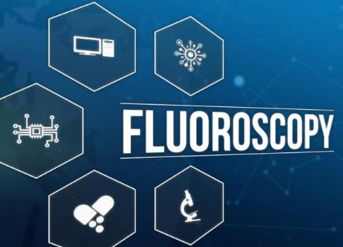 The word Fluoroscopy surrounded by icons of imaging technologies