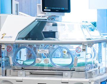 An incubator in Mackenzie Health's Neonatal Intensive Care Unit