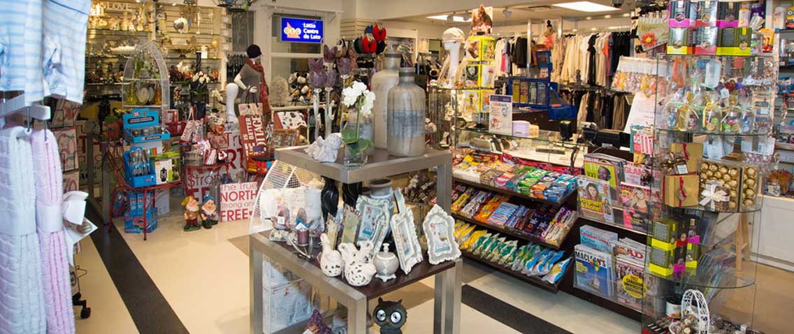 An image showing the interior of the White Rose gift shop.
