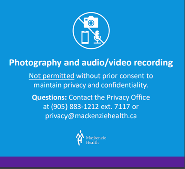 Photography and audio video recordings policy poster